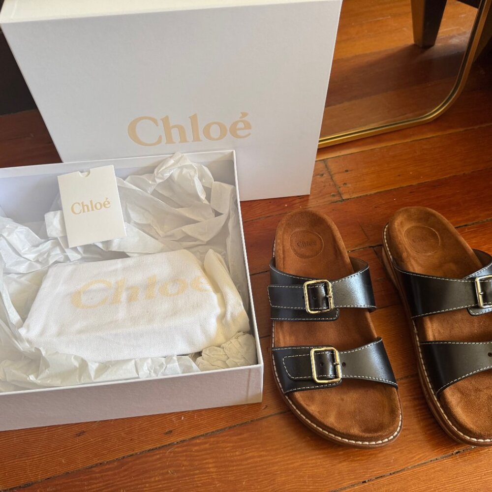 Chloe Clogs Blk, size 10 (40W)